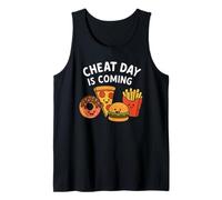 Se Acerca el día de los Trucos: Pizza Divertida de Gimnasio, Dona, Papas Fritas, Hamburguesa Camiseta sin Mangas