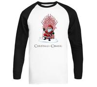 Se Acerca La Navidad Dulces De Santa Camiseta De Béisbol Unisex Camiseta Blanca De Manga Larga Unisex Baseball tee White Long Sleeve T-Shirt