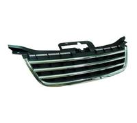 Se adapta a VW Touran 1T MK1 Caddy MK3 2K sin insignia, parrilla delantera deportiva, sin emblema, con tiras cromadas