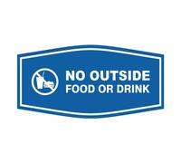 Se al de No se permite comer ni beber afuera (azul/blanco) - Grande