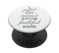 Sé Alegre en Esperanza Paciente en aflicción Fiel en la oración PopSockets PopGrip Adhesivo
