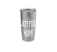 Sé ALEGRE en la ESPERANZA ROMANOS 12:12 Arte Motivacional Vaso térmico de acero inoxidable de doble pared