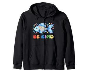 Sé Amable Colorido pez Positivo océano Dibujos Animados Sudadera con Capucha
