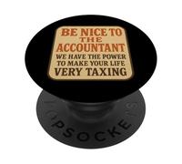 Sé Amable con el Contador, Divertida Broma Vintage de Contador público Certificado PopSockets PopGrip Adhesivo