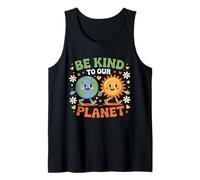 Sé amable con nuestro diseño de planeta y sol de la tierra Camiseta sin Mangas