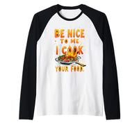 Sé Amable Conmigo, cocino tu Chef de Comida Camiseta Manga Raglan