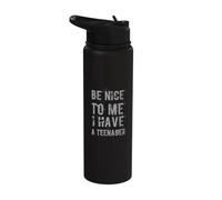 Sé amable conmigo, tengo un adolescente como padre divertido Stainless Steel Insulated Water Bottle