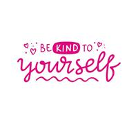 Sé amable contigo mismo: cita inspiradora y positiva Calcomanías de pared 28x71.2cm Personalización personalizada Rosa roja