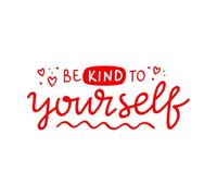 Sé amable contigo mismo: cita inspiradora y positiva Calcomanías de pared 50.4x128.2cm Fácil instalación Rojo