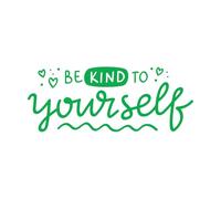 Sé amable contigo mismo: cita inspiradora y positiva Calcomanías de pared 50.4x128.2cm No se cae Verde