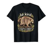 Sé Amable, Lindo Amigo del Bosque de mapaches, Jimothy Broke Trash Camiseta gráfica económica, Hombre, Negro, M