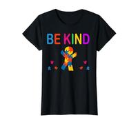 Sé Amable, Mes de concientización sobre el Autismo, mamá, papá, niño pequeño, niña Camiseta gráfica económica, Mujer, Negro, S