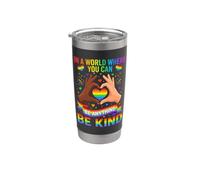 Sé amable, orgullo y arco iris, LGBT, conciencia sobre la igualdad Vaso térmico de acero inoxidable de doble pared