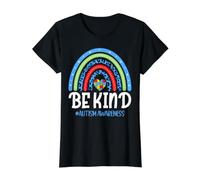 Sé Amable, Rainbow, concientización sobre el Autismo, niñas y niños pequeños Camiseta gráfica económica, Mujer, Negro, XL