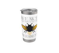 Sé amable y cuida tu propia belleza divertida Hello Bumble Bee Vaso térmico de acero inoxidable de doble pared