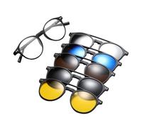 Se anteojos magnéticos retro: lentes polarizadas intercambiables, protección UV | 5.27 × 5.47 × 1.81 pulgadas Gafas de sol antiplese para el día y la noche, gafas cómodas, elegantes marcos de imán