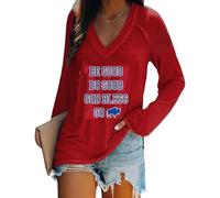 Sé Bueno Do Good God Bendecir con Elegantes Camisas Impresas para Mujeres (Rojo XL)