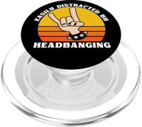 Se distrae fácilmente con Headbanging - Amantes de la música Rock Metal PopSockets PopGrip para MagSafe