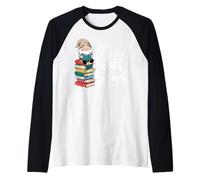 Se distrae fácilmente con libros y gnomos Camiseta Manga Raglan