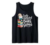 Se distrae fácilmente con libros y gnomos Camiseta sin Mangas