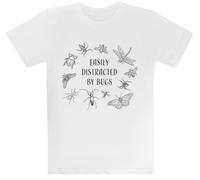 Se Distrae Fácilmente con Los Insectos Camiseta Blanca para Niños Camiseta De Manga Corta para Niños Kids White tee Children Short Sleeve T-Shirt