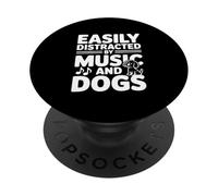 Se distrae fácilmente por la música y los Amantes de los Perros PopSockets PopGrip Adhesivo