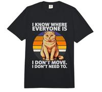 Sé dónde están Todos No me muevo Humor de Gato Comfort Colors Adult Heavyweight T-Shirt
