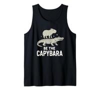 Sé el carpincho, tranquilo y divertido montando un caimán, vibraciones relajadas Camiseta sin Mangas