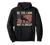 Sé el león, no una Oveja - Patriotic Lions USA Flag Freedom Sudadera con Capucha