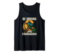 Sé fuerte y valiente cristiano de Lion Mountain Camiseta sin Mangas