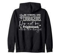 Sé Fuerte y Valiente Frase Motivacional Sudadera con Capucha