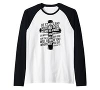 Sé Fuerte y Valiente Josué 1:9 Camiseta Manga Raglan