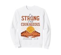 Sé Fuerte y Valiente - Josué 1:9 Retro Mountain Sudadera