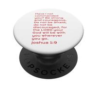 Sé Fuerte y Valiente, Josué 1, Cristiano, Día del Padre PopSockets PopGrip Adhesivo