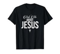 Sé Fuerte y Valiente, Josué 1, Día del Padre Cristiano Camiseta gráfica económica, Hombre, Negro, S