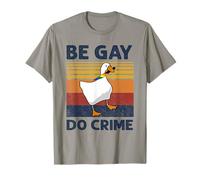 Sé gay, haz crimen, divertido, de Duck Goose, del mes del orgullo LGBTQ, vintage Camiseta