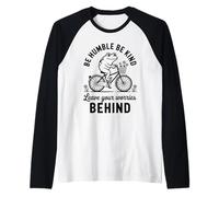 Sé Humilde, sé Amable, Deja atrás Tus Preocupaciones Retro Frog Camiseta Manga Raglan