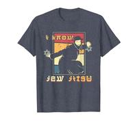 Sé Judío Jitsu Artes Marciales Sentido del Humor Jiu Jitsu Camiseta, Hombre, Azul Jaspeado, XXL