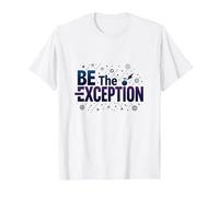Sé la excepción: tipografía inspiradora Camiseta, Hombre, Blanco, 4XL