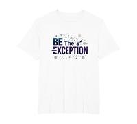 Sé la excepción: tipografía inspiradora Camiseta, Hombre Tallas Grandes, Blanco, 5X Alto