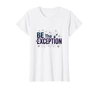 Sé la excepción: tipografía inspiradora Camiseta, Mujer, Blanco, XXL