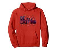 Sé la excepción: tipografía inspiradora Sudadera con Capucha, Unisex para Adultos, Rojo, XL