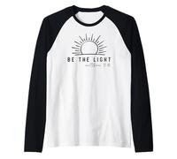 Sé la luz Cristianos Hombres & Mujeres Cristianos Aman a Cristo Camiseta Manga Raglan