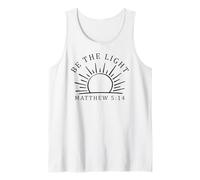 Sé la luz Mateo 5:14 Cristianos Hombres y Mujeres Cristianos Camiseta sin Mangas