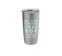 Sé la persona que tu perro piensa que eres divertido Dog Mom & Dad Joke Vaso térmico de acero inoxidable de doble pared