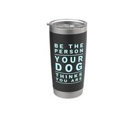 Sé la persona que tu perro piensa que eres divertido Dog Mom & Dad Joke Vaso térmico de acero inoxidable de doble pared