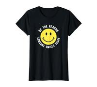 Sé la razón Alguien Sonríe Hoy Motivación Feliz Cara Camiseta gráfica económica, Mujer, Negro, S