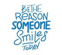 Sé la razón por la que alguien sonría hoy Calcomanías de pared 68x81.3cm Autoadhesivo Azul