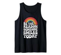 Sé la razón por la Que Alguien sonríe Amabilidad Groovy Rainbow Retro Camiseta sin Mangas