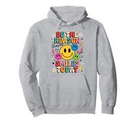 Sé la razón por la Que Alguien sonríe Hoy, Cara Feliz Retro y Colorida Sudadera con Capucha